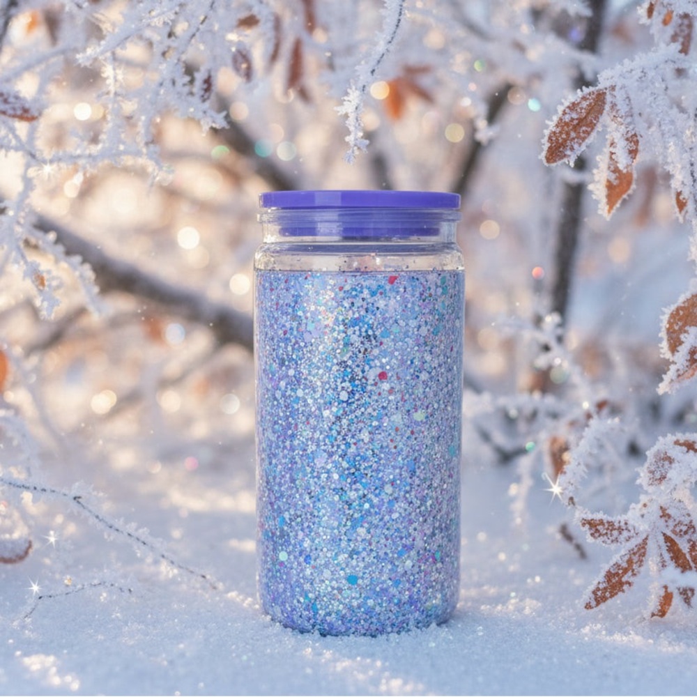 Elegant Purple Glitter Coffee Jar